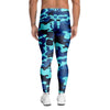 Blue Camoflage Print Men's Leggings-grizzshop