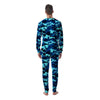 Blue Camoflage Print Men's Pajamas-grizzshop