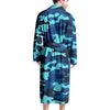 Blue Camoflage Print Men's Robe-grizzshop