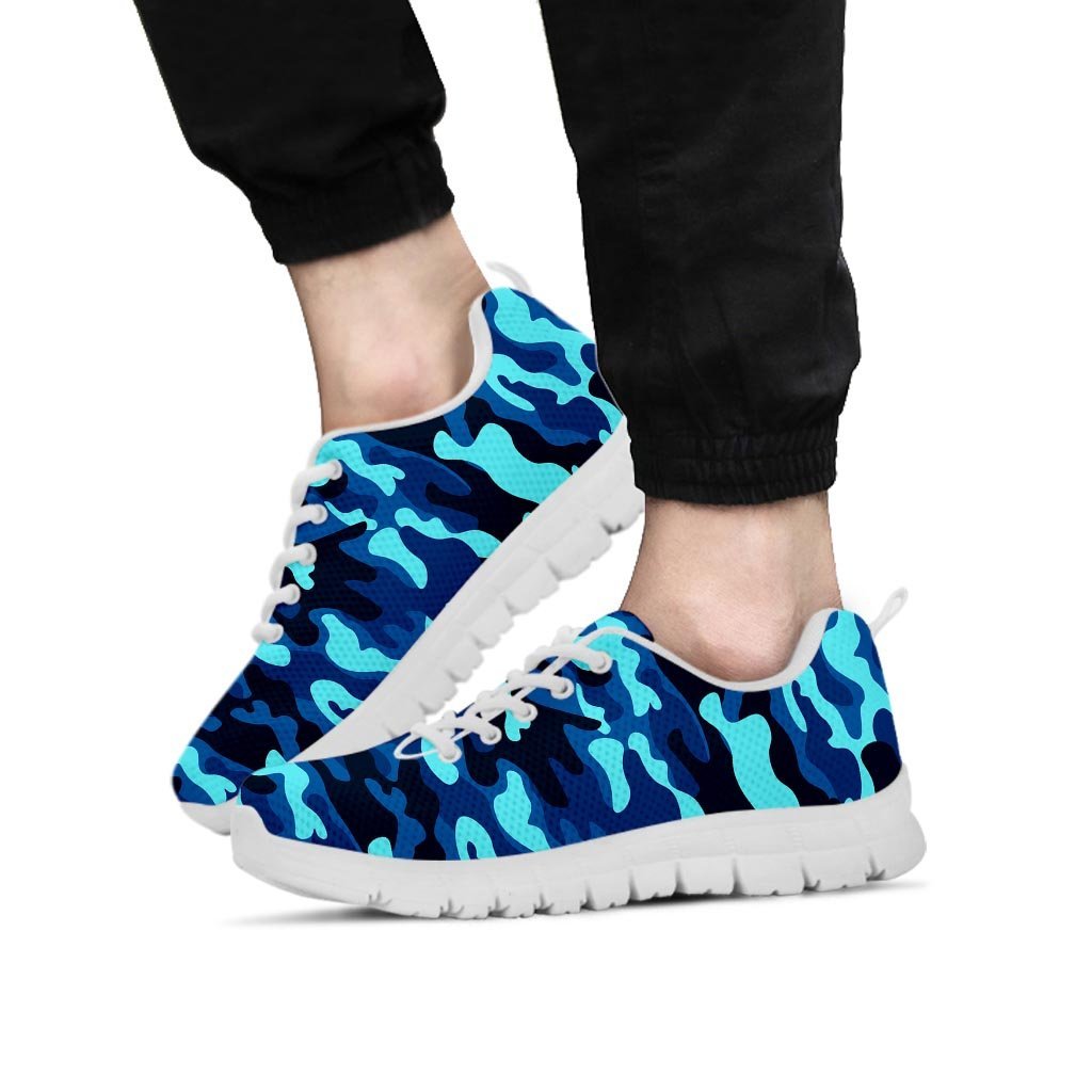 Blue Camoflage Print Men's Sneakers-grizzshop