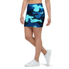 Blue Camoflage Print Mini Skirt-grizzshop