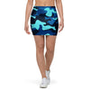 Blue Camoflage Print Mini Skirt-grizzshop