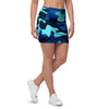 Blue Camoflage Print Mini Skirt-grizzshop