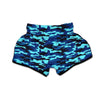 Blue Camoflage Print Muay Thai Boxing Shorts-grizzshop