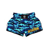 Blue Camoflage Print Muay Thai Boxing Shorts-grizzshop