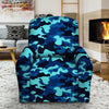 Blue Camoflage Print Recliner Cover-grizzshop