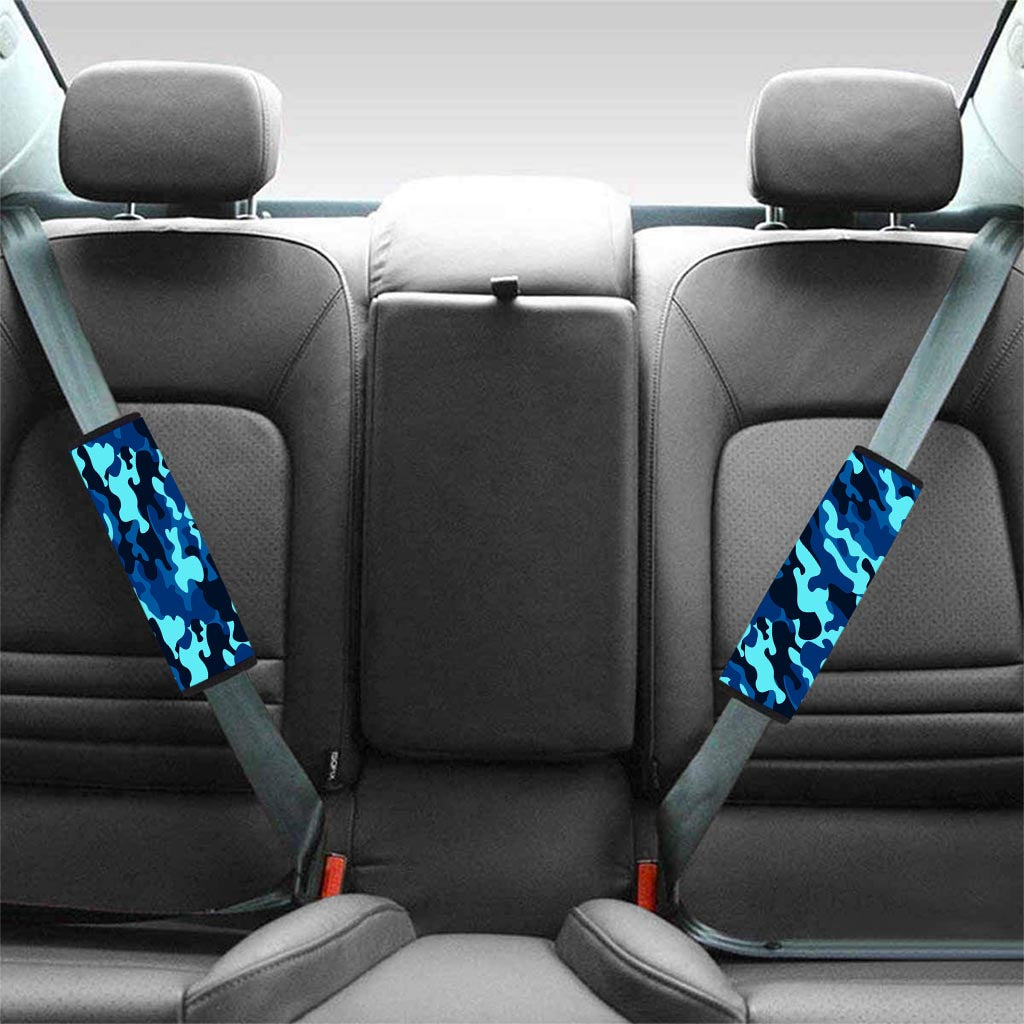 Blue Camoflage Print Seat Belt Cover-grizzshop