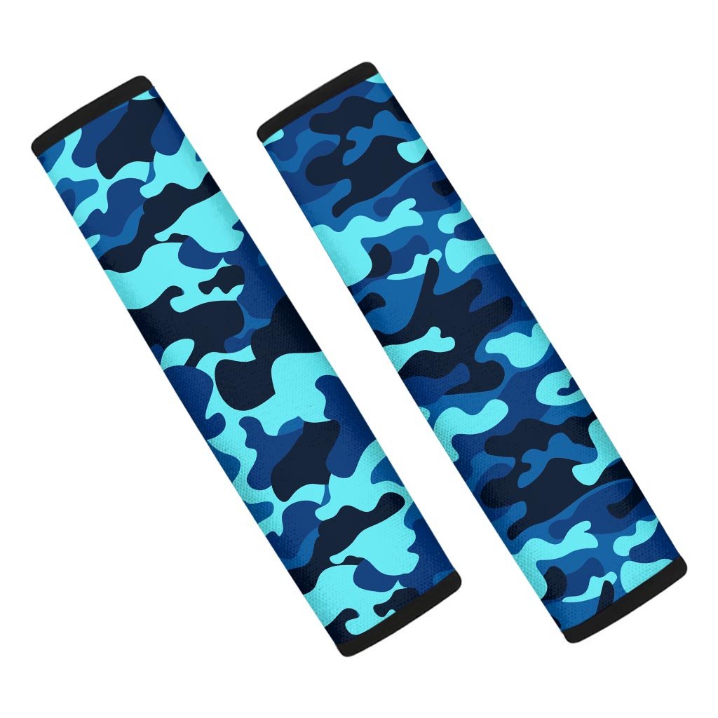 Blue Camoflage Print Seat Belt Cover-grizzshop