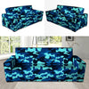 Blue Camoflage Print Sofa Cover-grizzshop