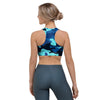 Blue Camoflage Print Sports Bra-grizzshop