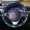 Blue Camoflage Print Steering Wheel Cover-grizzshop