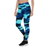 Blue Camoflage Print Women's Leggings-grizzshop