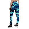 Blue Camoflage Print Women's Leggings-grizzshop