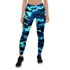 Blue Camoflage Print Women's Leggings-grizzshop