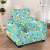 Blue Cat Print Armchair Cover-grizzshop