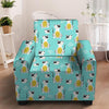 Blue Cat Print Armchair Cover-grizzshop