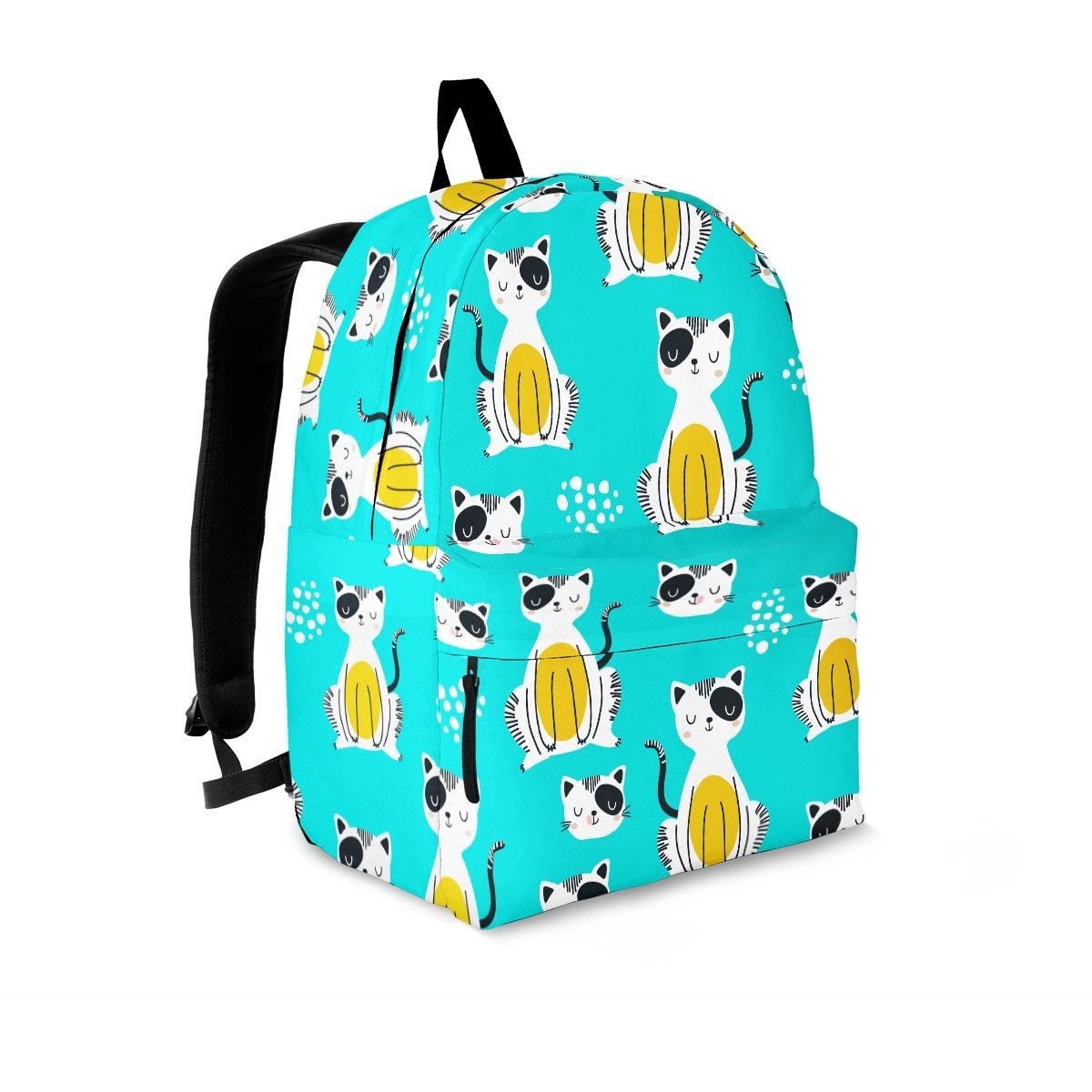 Blue Cat Print Backpack-grizzshop