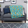 Blue Cat Print Blanket-grizzshop