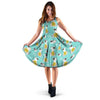 Blue Cat Print Dress-grizzshop