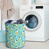 Blue Cat Print Laundry Basket-grizzshop