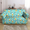 Blue Cat Print Loveseat Cover-grizzshop