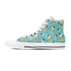 Blue Cat Print Men's High Top Shoes-grizzshop