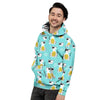 Blue Cat Print Men's Hoodie-grizzshop