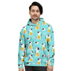 Blue Cat Print Men's Hoodie-grizzshop