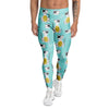 Blue Cat Print Men's Leggings-grizzshop