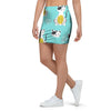 Blue Cat Print Mini Skirt-grizzshop