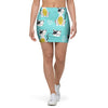 Blue Cat Print Mini Skirt-grizzshop