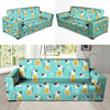 Blue Cat Print Sofa Cover-grizzshop