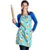 Blue Cat Print Women's Apron-grizzshop