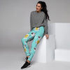 Blue Cat Print Women's Joggers-grizzshop