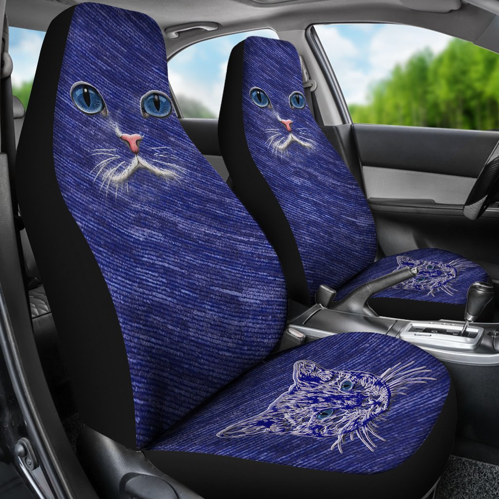 Blue Cat eyes Car Seat Cover-grizzshop