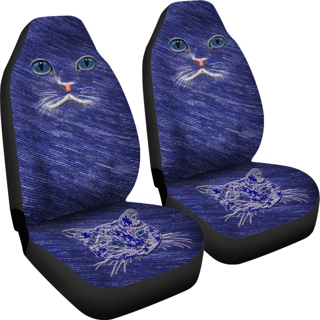 Blue Cat eyes Car Seat Cover-grizzshop