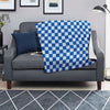 Blue Checkered Flag Print Blanket-grizzshop