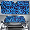 Blue Cheetah Leopard Pattern Print Car Sun Shade-grizzshop