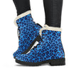 Blue Cheetah Leopard Pattern Print Comfy Winter Boots-grizzshop