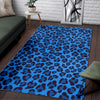 Blue Cheetah Leopard Pattern Print Floor Mat-grizzshop