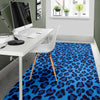 Blue Cheetah Leopard Pattern Print Floor Mat-grizzshop