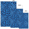 Blue Cheetah Leopard Pattern Print Floor Mat-grizzshop