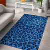 Blue Cheetah Leopard Pattern Print Floor Mat-grizzshop