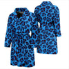 Blue Cheetah Leopard Pattern Print Men Long Robe-grizzshop