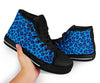 Blue Cheetah Leopard Pattern Print Men Women's High Top Shoes-grizzshop