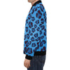 Blue Cheetah Leopard Pattern Print Men's Bomber Jacket-grizzshop