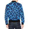 Blue Cheetah Leopard Pattern Print Men's Bomber Jacket-grizzshop