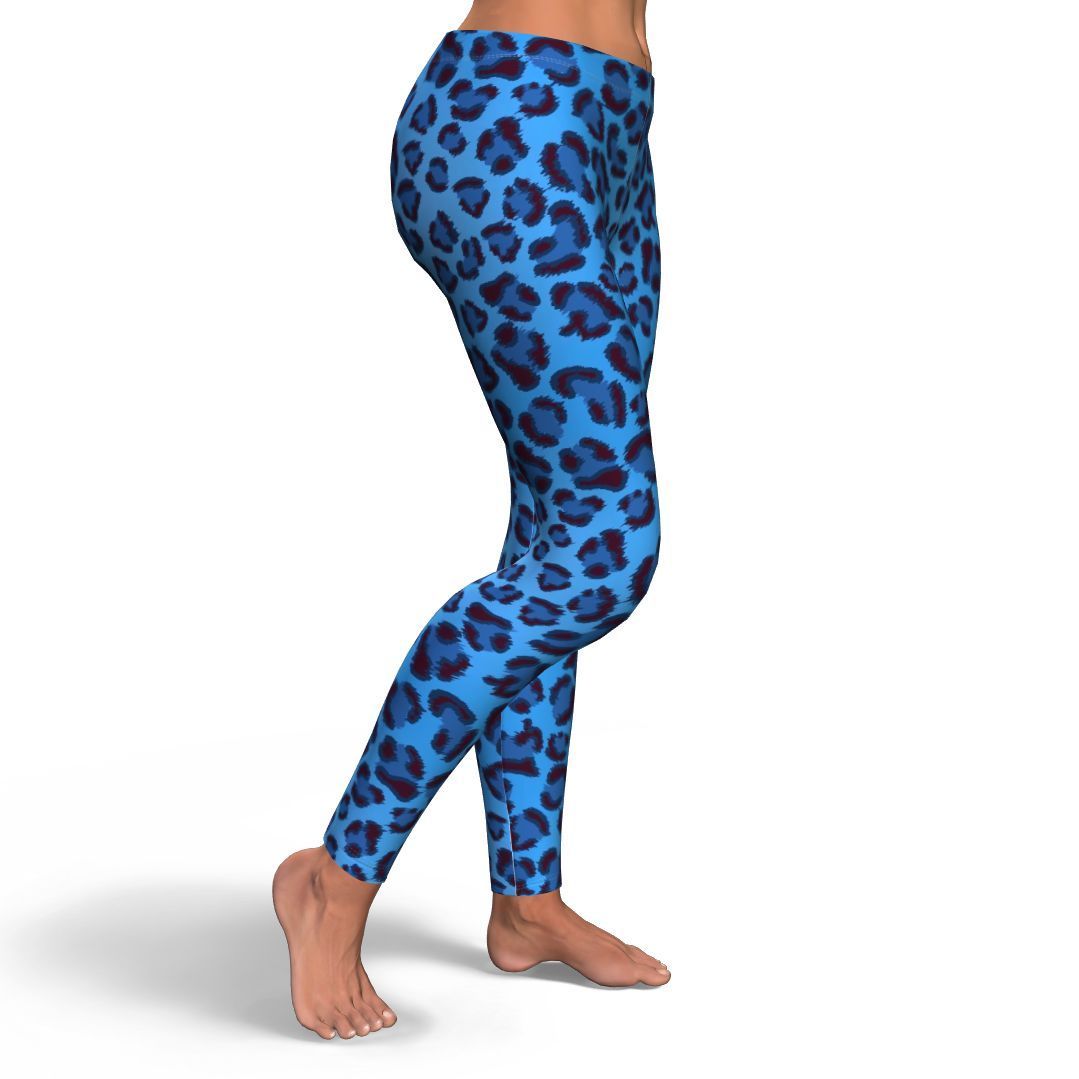 Blue Cheetah Leopard Pattern Print Pattern Women Leggings-grizzshop