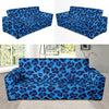 Blue Cheetah Leopard Pattern Print Sofa Covers-grizzshop