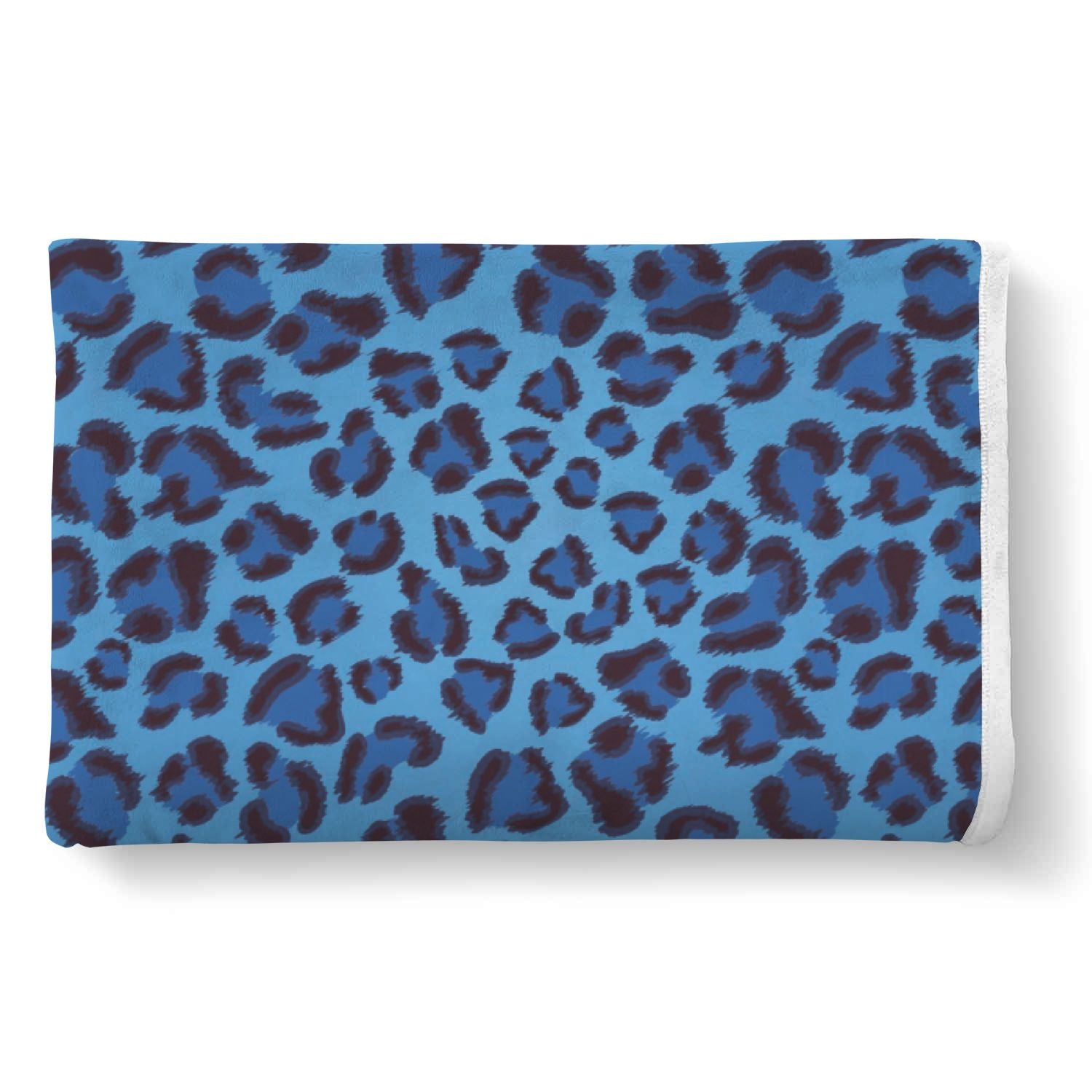 Blue Cheetah Leopard Pattern Print Throw Blanket-grizzshop
